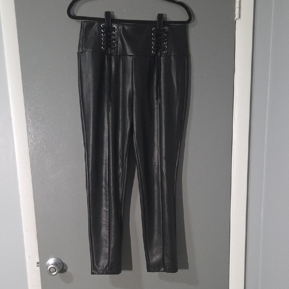 Cavalini Black Faux Leather Leggings